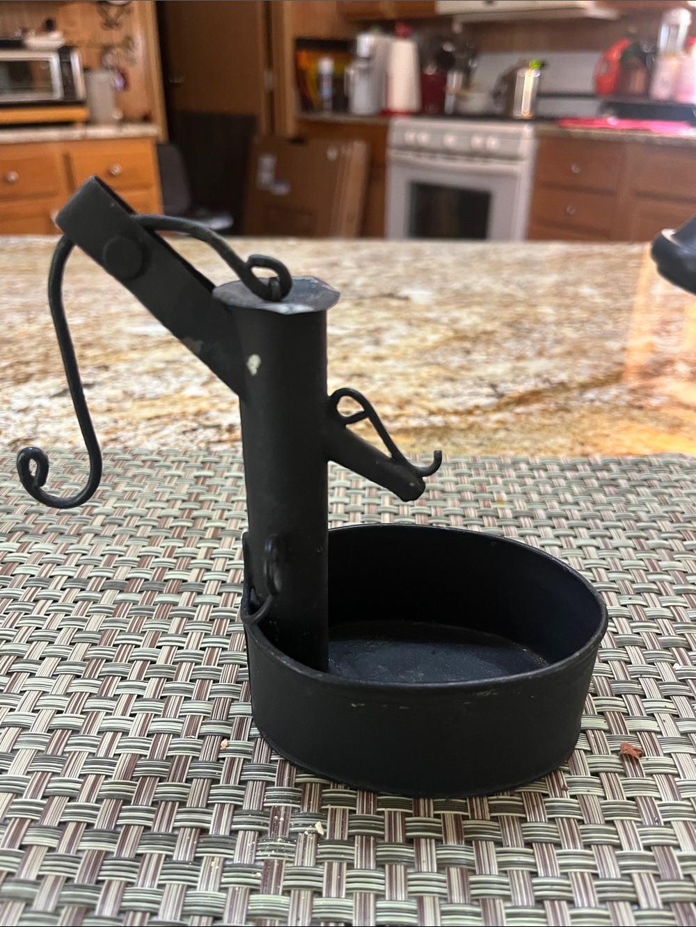 Vintage hand pump tin working handle
